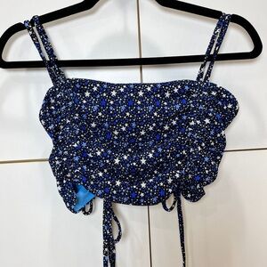 Aerie Blue and Black Star Patterned Top